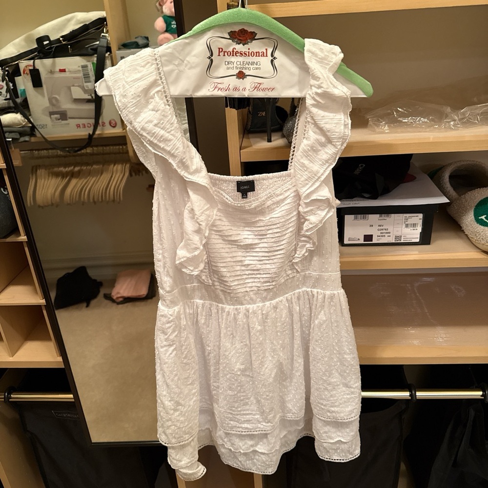 White Ruffled Women's Dress